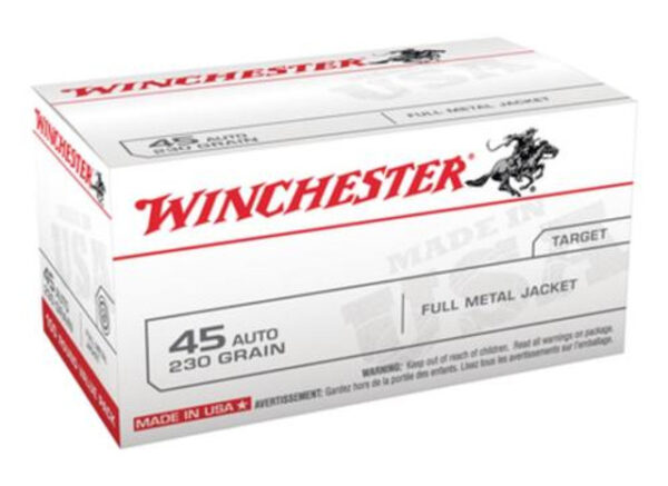 Winchester USA .45 ACP, 230gr, Full Metal Jacket, 100rd Box