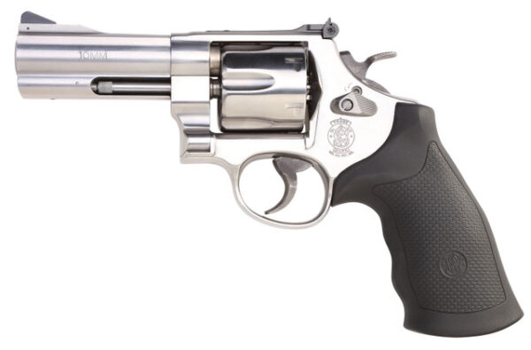 Smith & Wesson 610 10mm, 4" Barrel, Black Synthetic Grip, Stainless Steel Finish 6rd, CA Compliant - Image 2