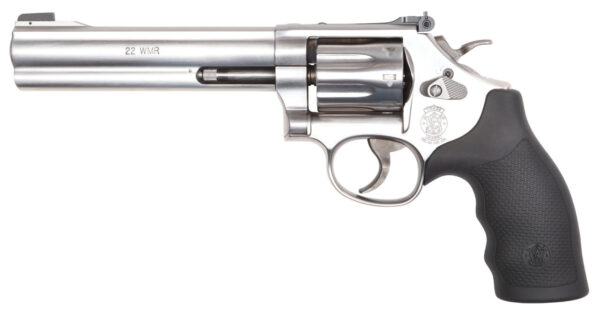 Smith & Wesson 648 22 WMR, 6" Barrel, Stainless Steel, Black Synthetic Grip, 8rd - Image 2